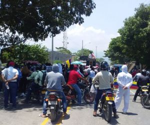 Protestas al mediodía de este sábado, en Ciénaga.
