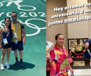 Mariana Pajón y su pareja.