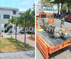 La escultura estaba en la Gobernación.