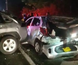 Así quedaron los vehículos tras el accidente.