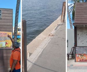 Robos y daños de algunos elementos en el camellón de la Bahía y El Rodadero.