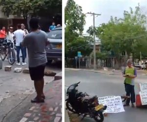 Bloqueos viales en la avenida del Río.