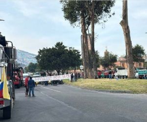 Bloqueo en Bogotá, por manifestaciones. 
