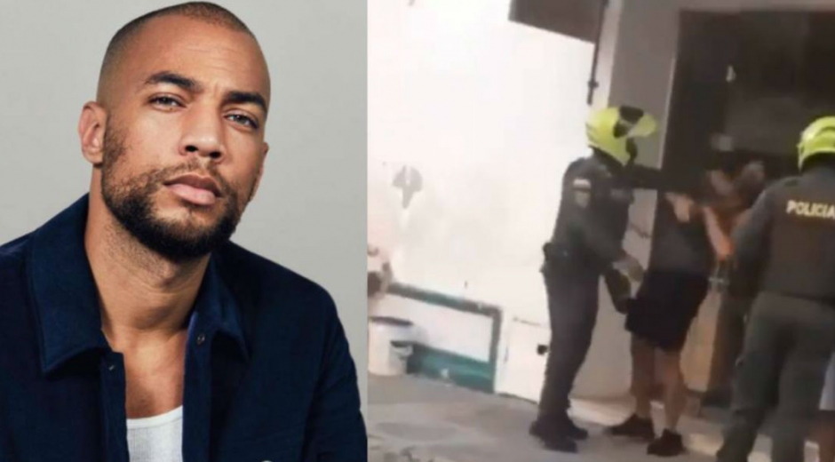 Kendrick Sampson y la captura del video en el que sufre de la brutalidad policial en Cartagena. cortesía