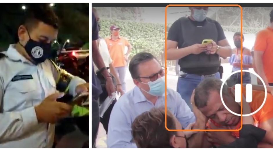 Kevin Bornachera, agente de tránsito activo, también acompaña a Patricia Caicedo simulando ser escolta.