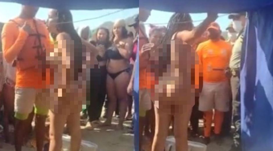 Captura de pantalla Mujer desnuda en Santa Marta.