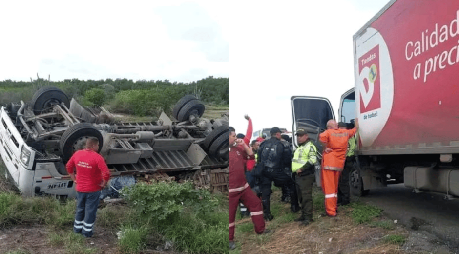 Cortesía Vehículo se volcó en Tasajera y el ESMAD evitó que fuera saqueado