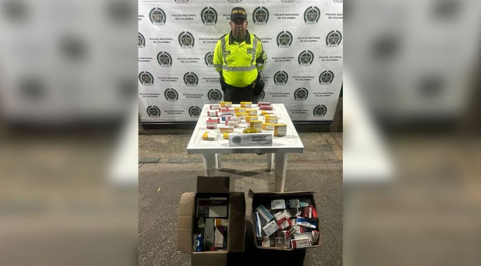 Policía Metropolitana de Santa Marta. Medicamentos incautados.