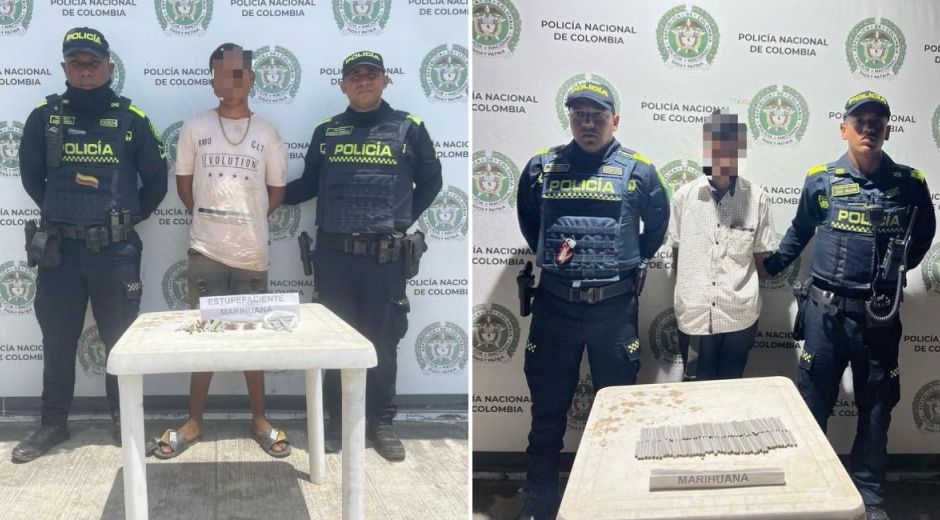 Policía Metropolitana de Santa Marta. Capturados.