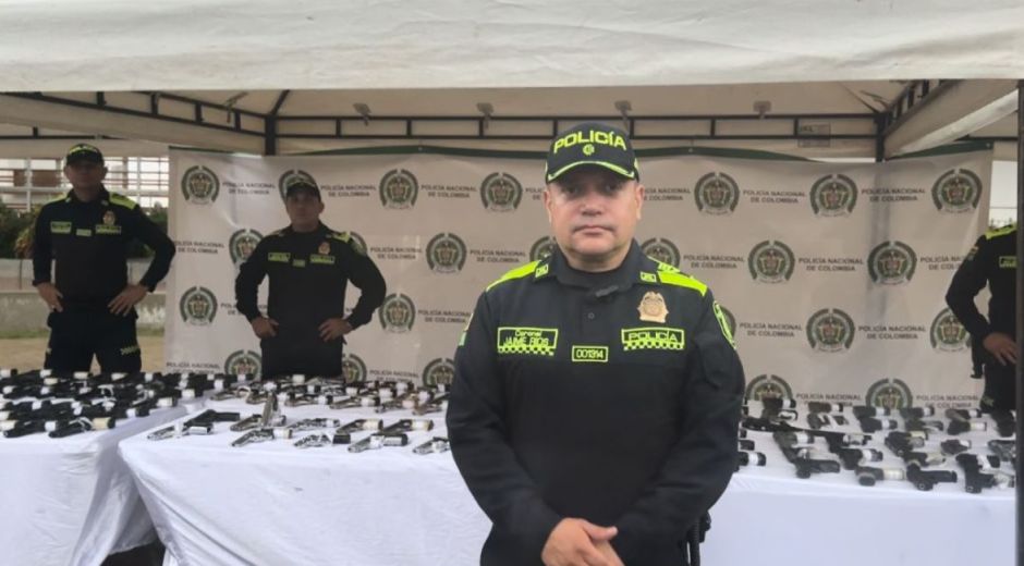 Policía destruye 180 armas traumáticas incautadas en Santa Marta